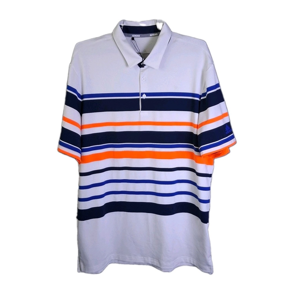 Adidas Ultimate 365 Golf Polo Shirt 4 Way Stretch Mens Large Stripe Short Sleeve